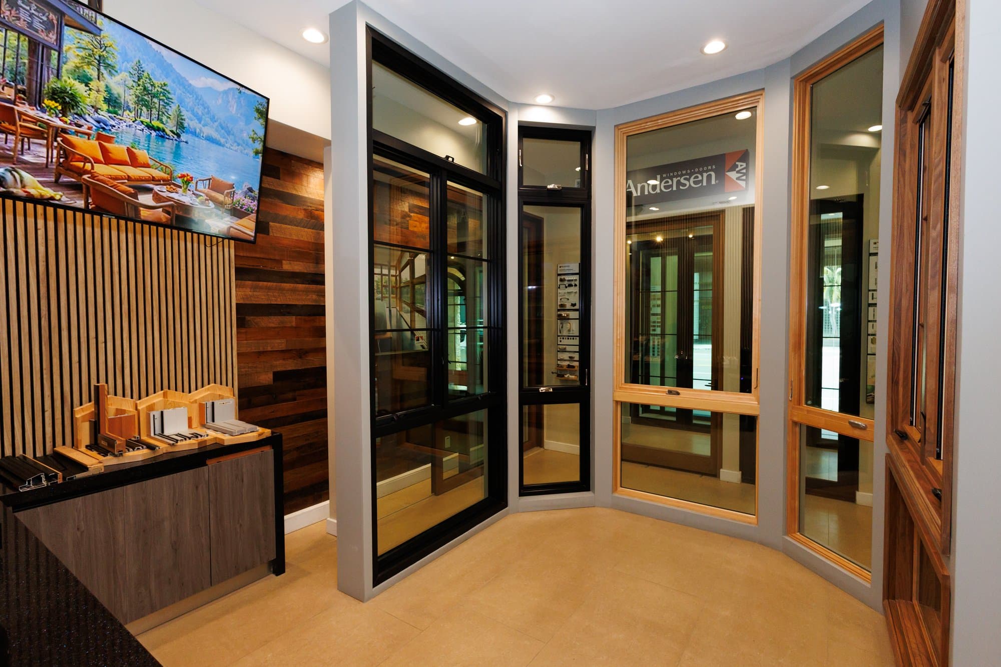 Andersen Windows on display in the HDR Windows showroom