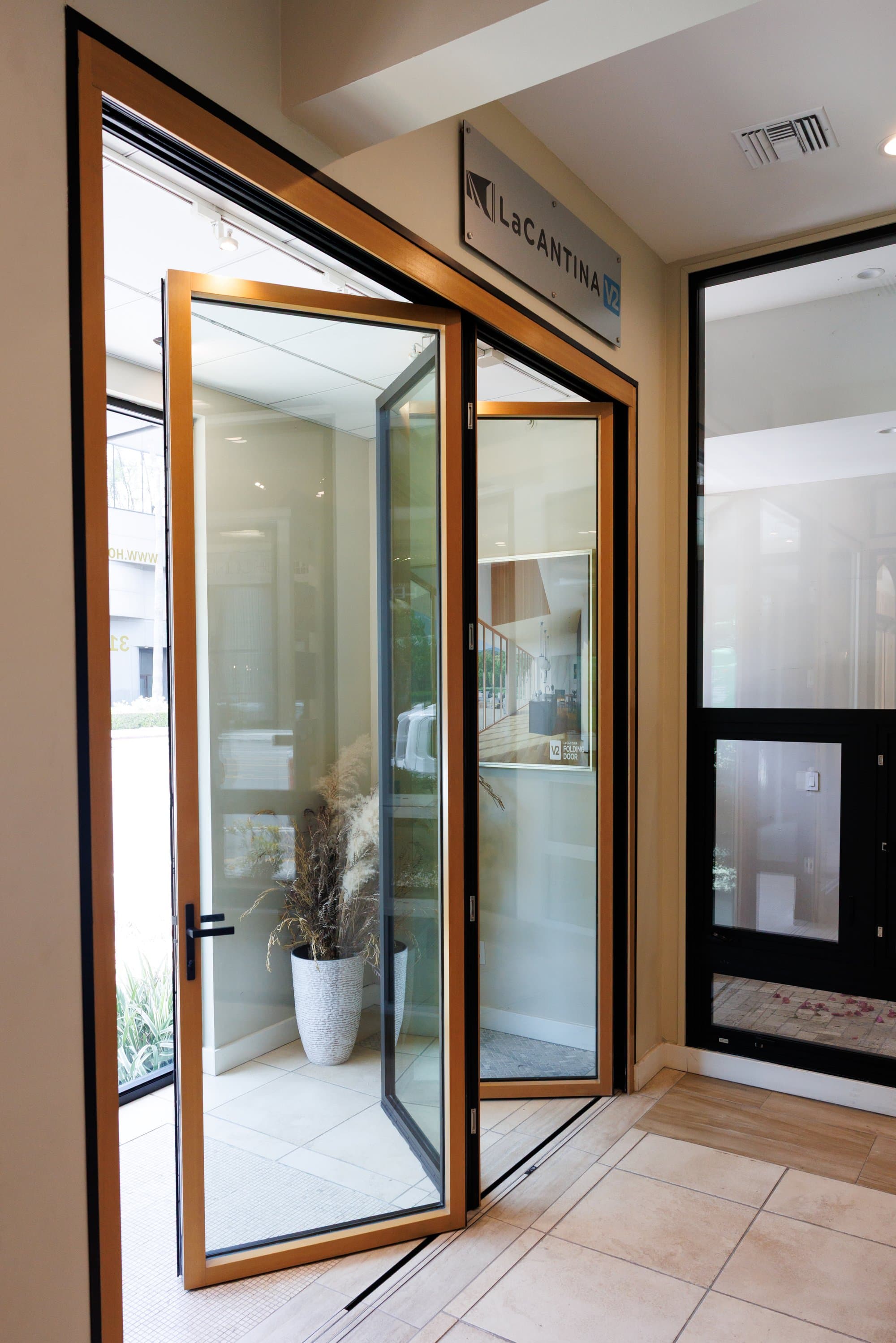 LaCantina Doors on display in the HDR Windows showroom