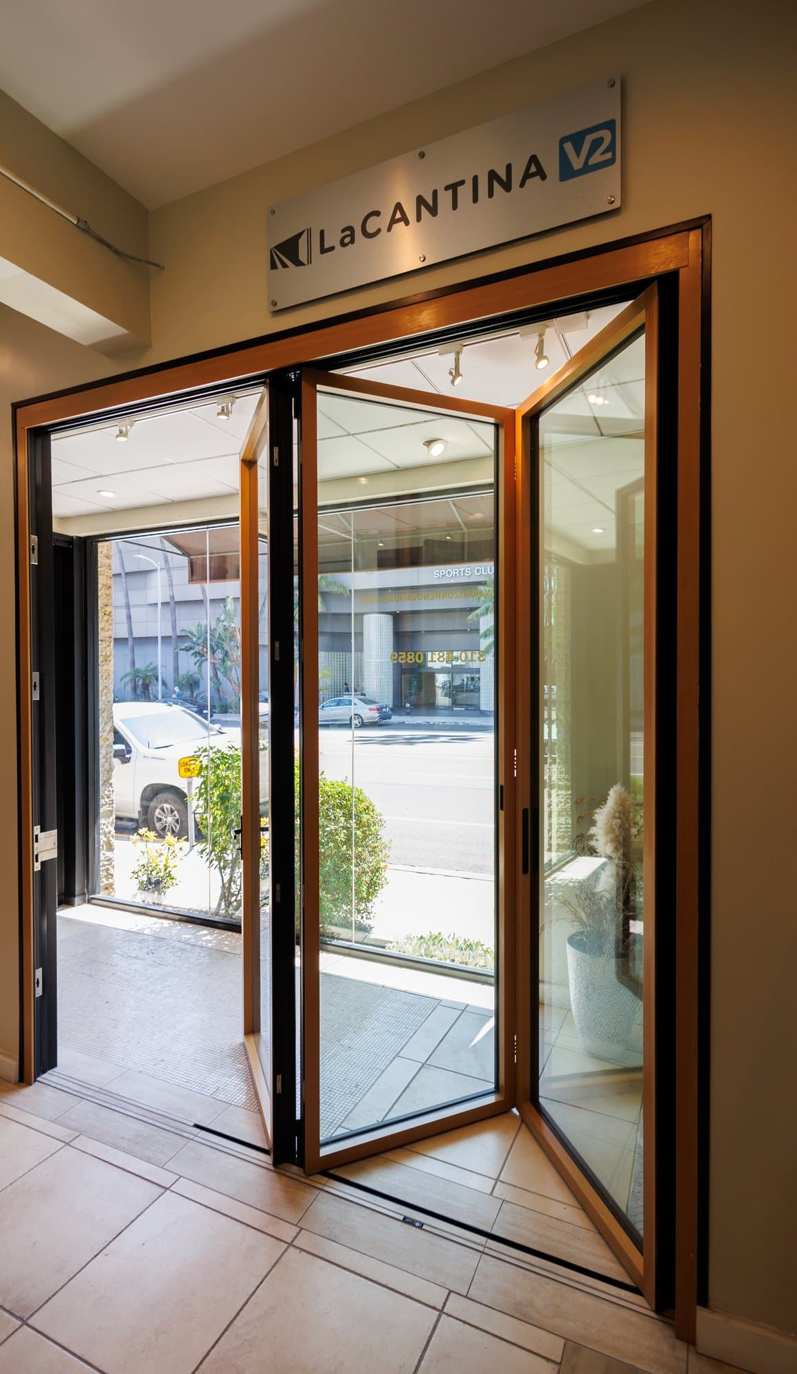 LaCantina Doors on display in the HDR Windows showroom